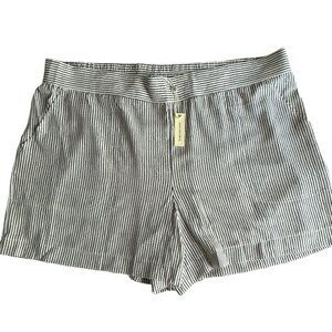 NWT! Max Studio Women's Plus Size Pull-on Stripped Crepe Shorts with Pockets 3x
